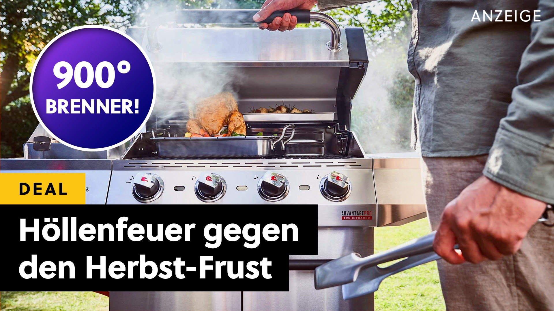 Dieser Gasgrill-Hammer im Angebot schlägt mit 4 Brennern und einer Spezialität einfach ALLES, wenn es um Steaks geht!