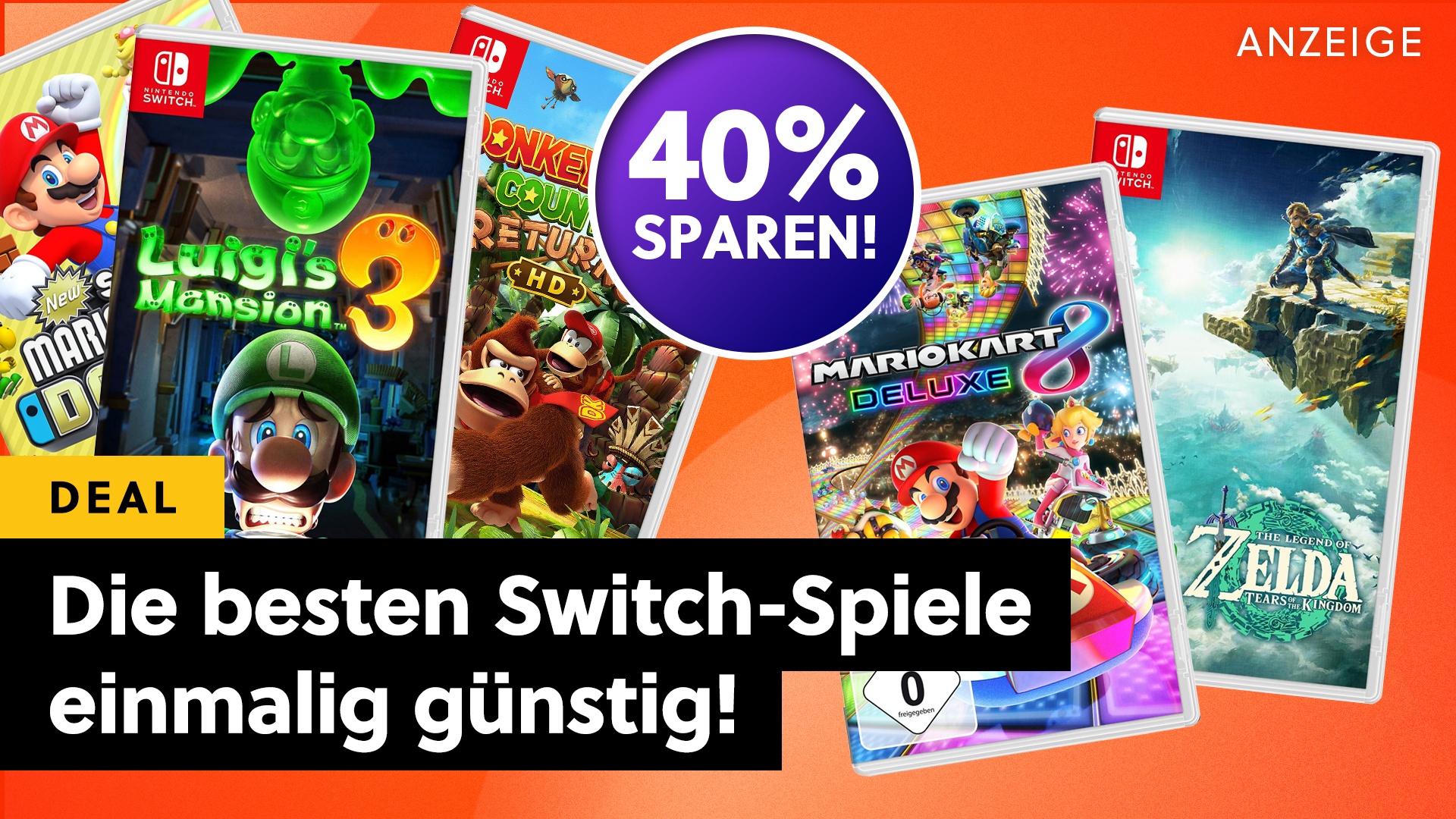 Die besten Switch-Spiele endlich mal wirklich günstig: Mario Kart, Zelda & Co. bekommt ihr sonst nie so günstig!