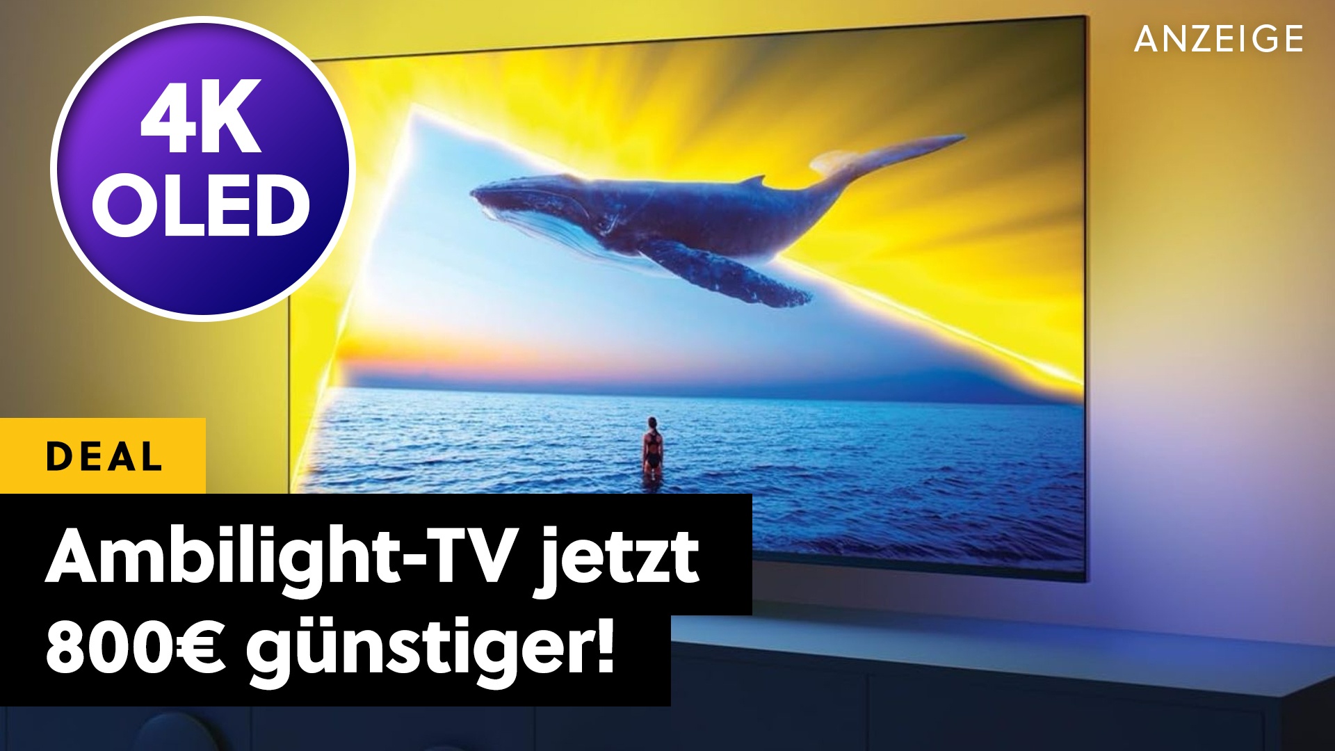 OLED-Hammer toppt sogar den Bestpreis vom Black Friday! Jetzt 4K-Fernseher mit Ambilight günstiger als je zuvor schnappen