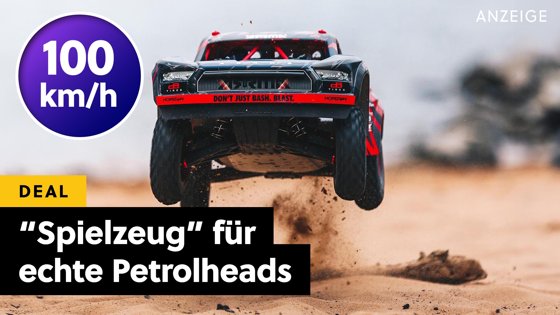 RC-Truck gräbt mit 100km/h garantiert jeden Vorgarten um! Wer dieses Teil „Spielzeug“ nennt, ist schief gewickelt