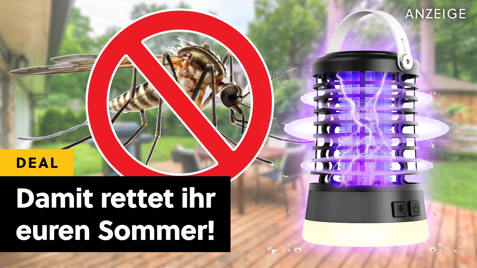 Geheimtipp ohne Chemie: Diese Lampe bekämpft Mücken und Insekten mit 1000 Volt!
