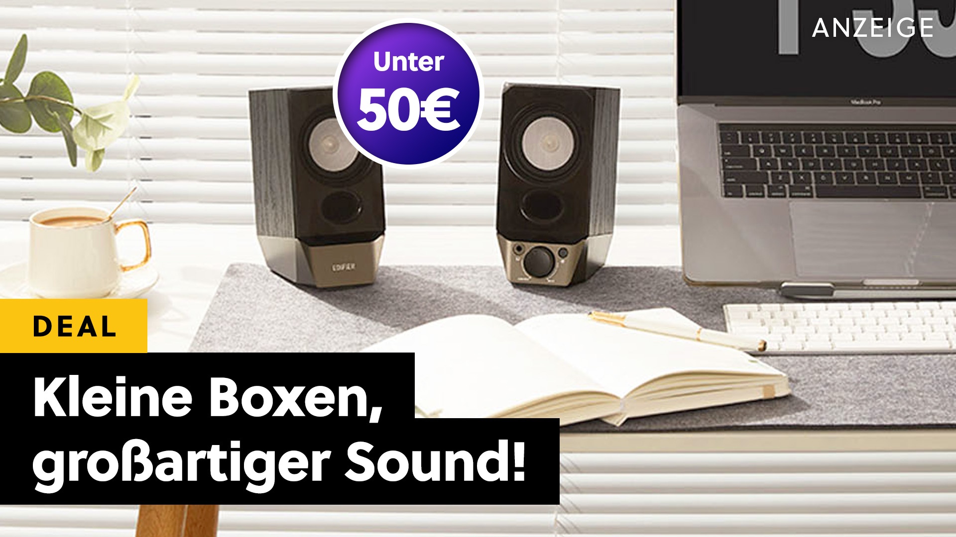 Deals: Weg mit den Brüllwürfeln - Diese Stereo PC-Lautsprecher sind extrem günstig und klingen trotzdem gut [Anzeige]