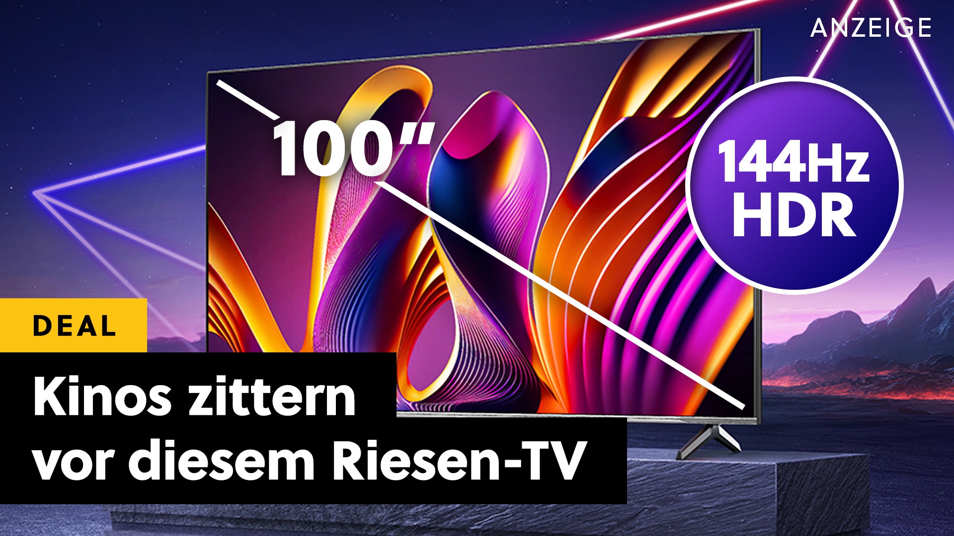 Deals: 100-Zoll-Monster - Dieser 144Hz QLED-TV im Angebot lässt Kinos zittern! [Anzeige]