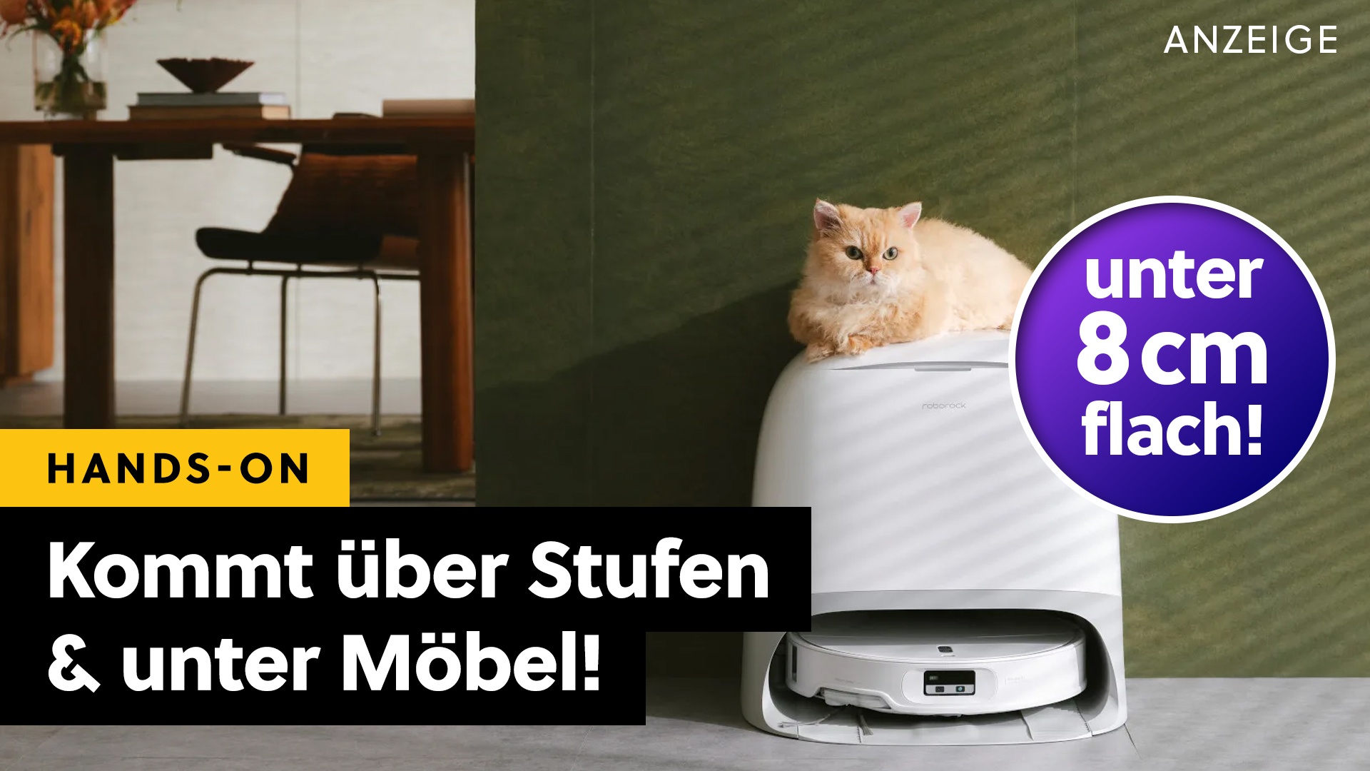 Flachmann-Roboter - Endlich ein High-End-Saugroboter der unter ALLE Möbel kommt! [Anzeige]
