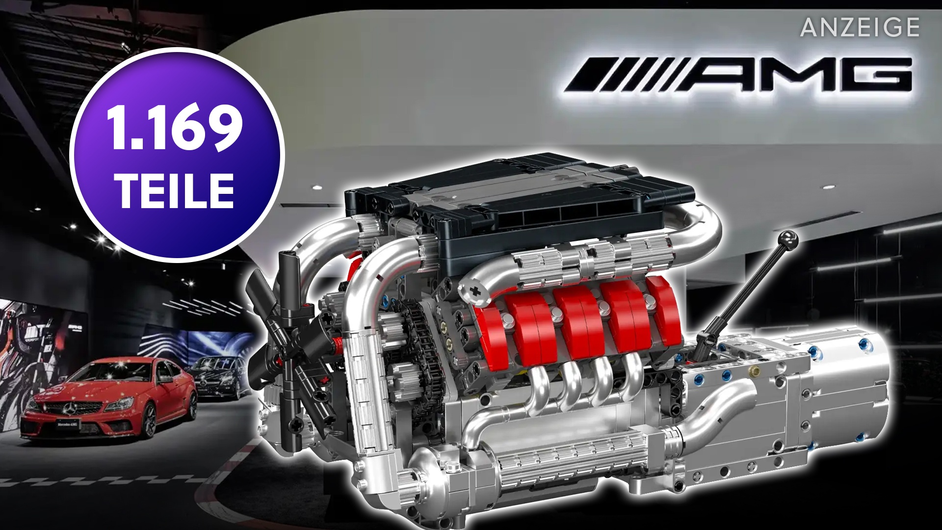 V8 Motor selbst bauen - Die LEGO-Konkurrenz bringt eine deutsche Motorenlegende aus fast 1.200 Teilen [Anzeige]