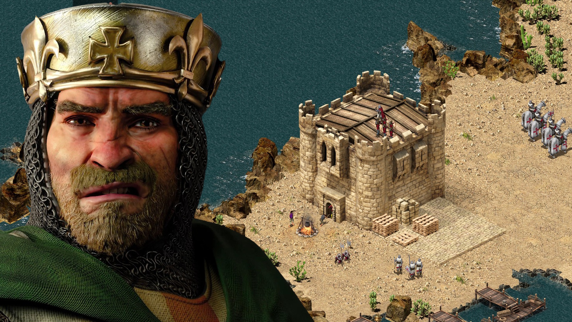 Stronghold Crusader: Definitive Edition - wir verteidigen unsere Burg gegen angreifende Beduinen