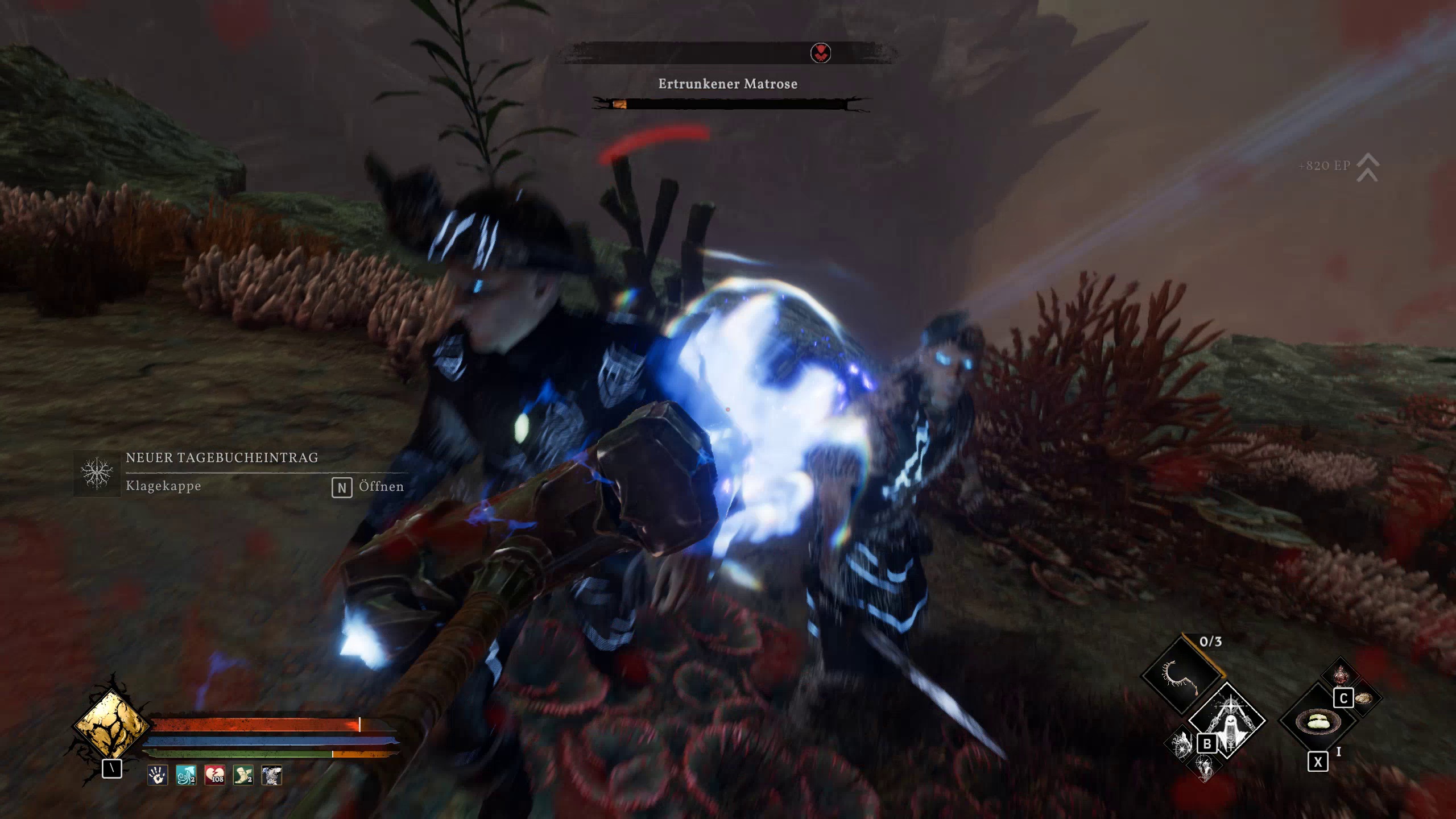 Video: Wir umarmen ein Fischportal und holen dann den ganz großen Hammer raus - Gameplay aus Tainted Grail: The Fall of Avalon - Sanctuary of Sarras