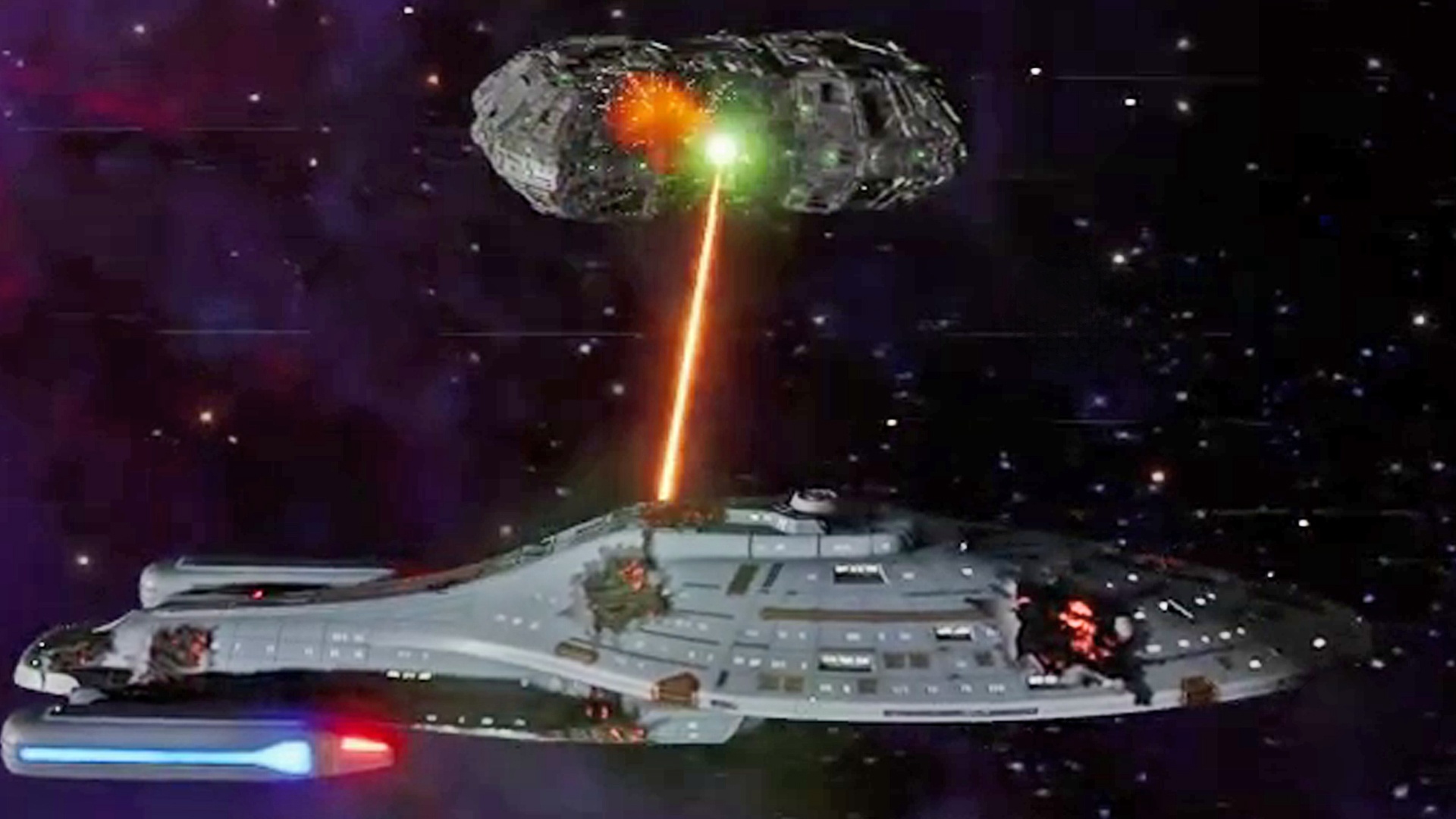 Video: Auf Kampfstationen: Die Voyager aus Star Trek stürzt sich in Across the Unknown in Gefechte mit Phasern und Torpedos