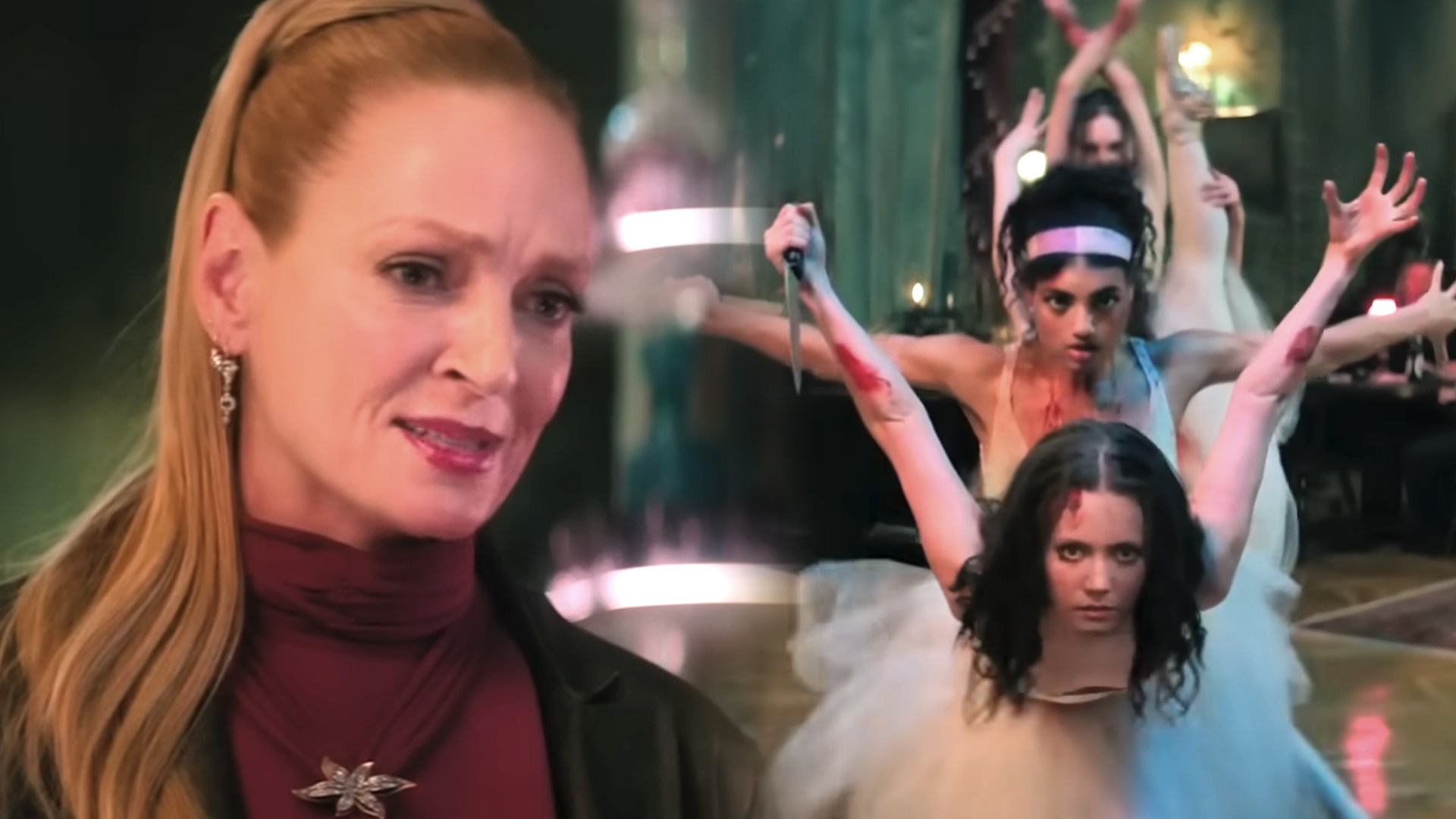 Video: Pretty Lethal: Im neuen Action-Thriller hält Kill-Bill-Star Uma Thurman fünf Ballerinas gefangen, die um ihr Überleben kämpfen müssen