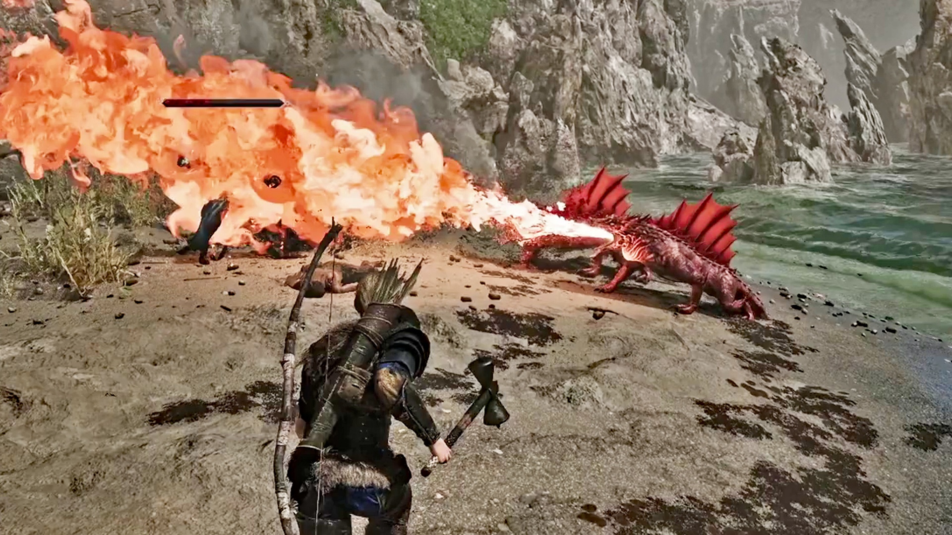 Video: Gothic Remake: Feuerwarane haben keine Chance gegen Wassermagie und einen großen, schweren Hammer