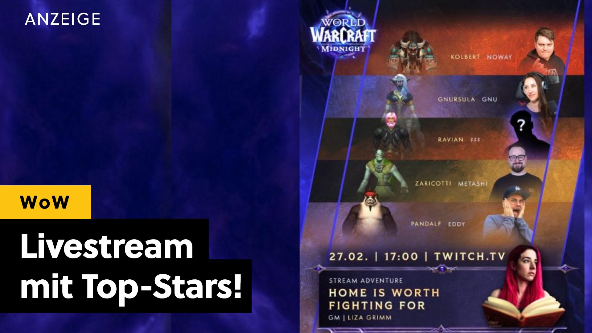 Promotion/Advertorial: World of Warcraft - Das Pen & Paper Live-Event des Jahres mit Gnu, Eddy und Co! [Anzeige]