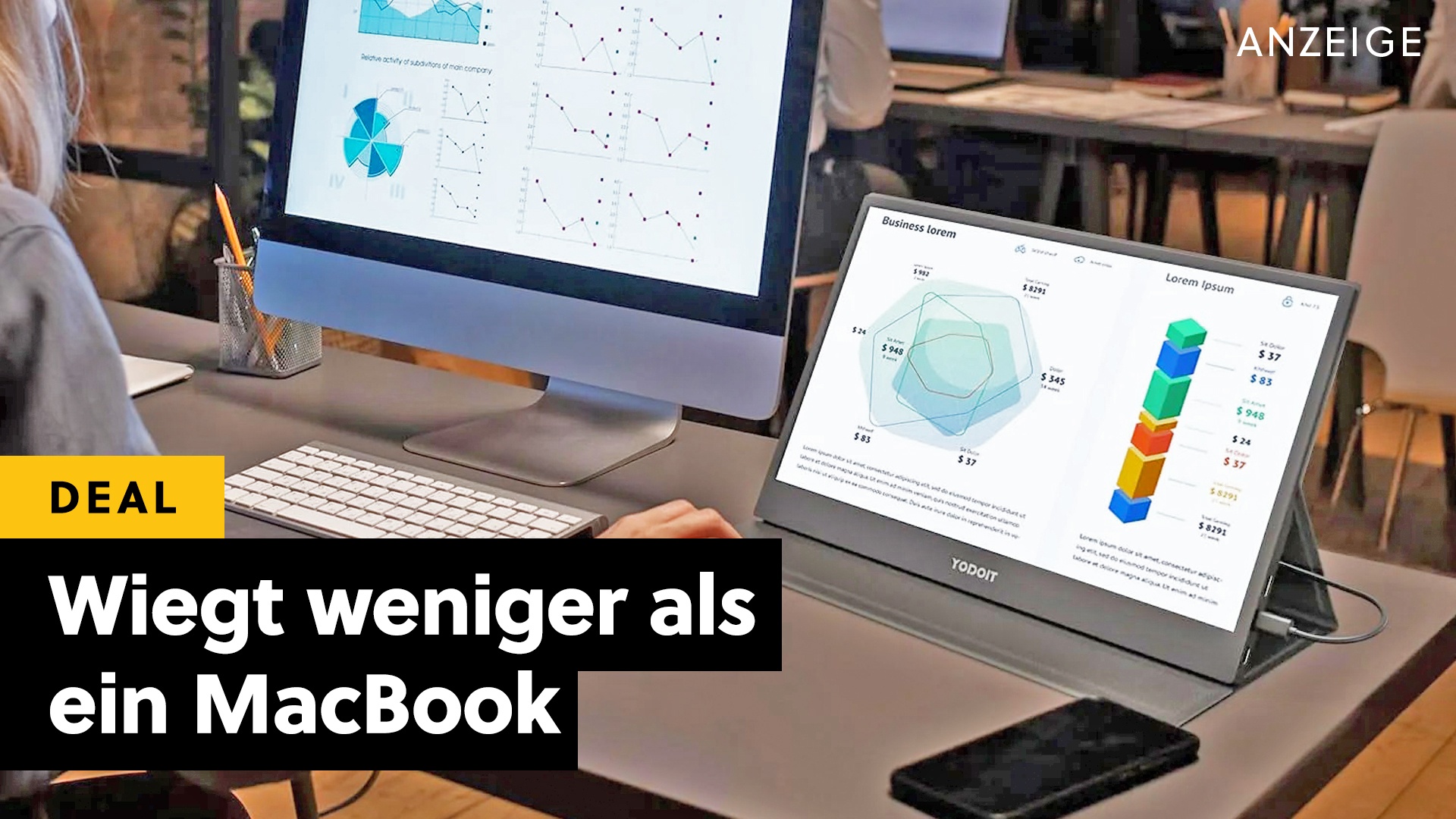 Deals: Mobiles Office - Dieser portable Monitor passt überall rein und ist sogar richtig günstig! [Anzeige]