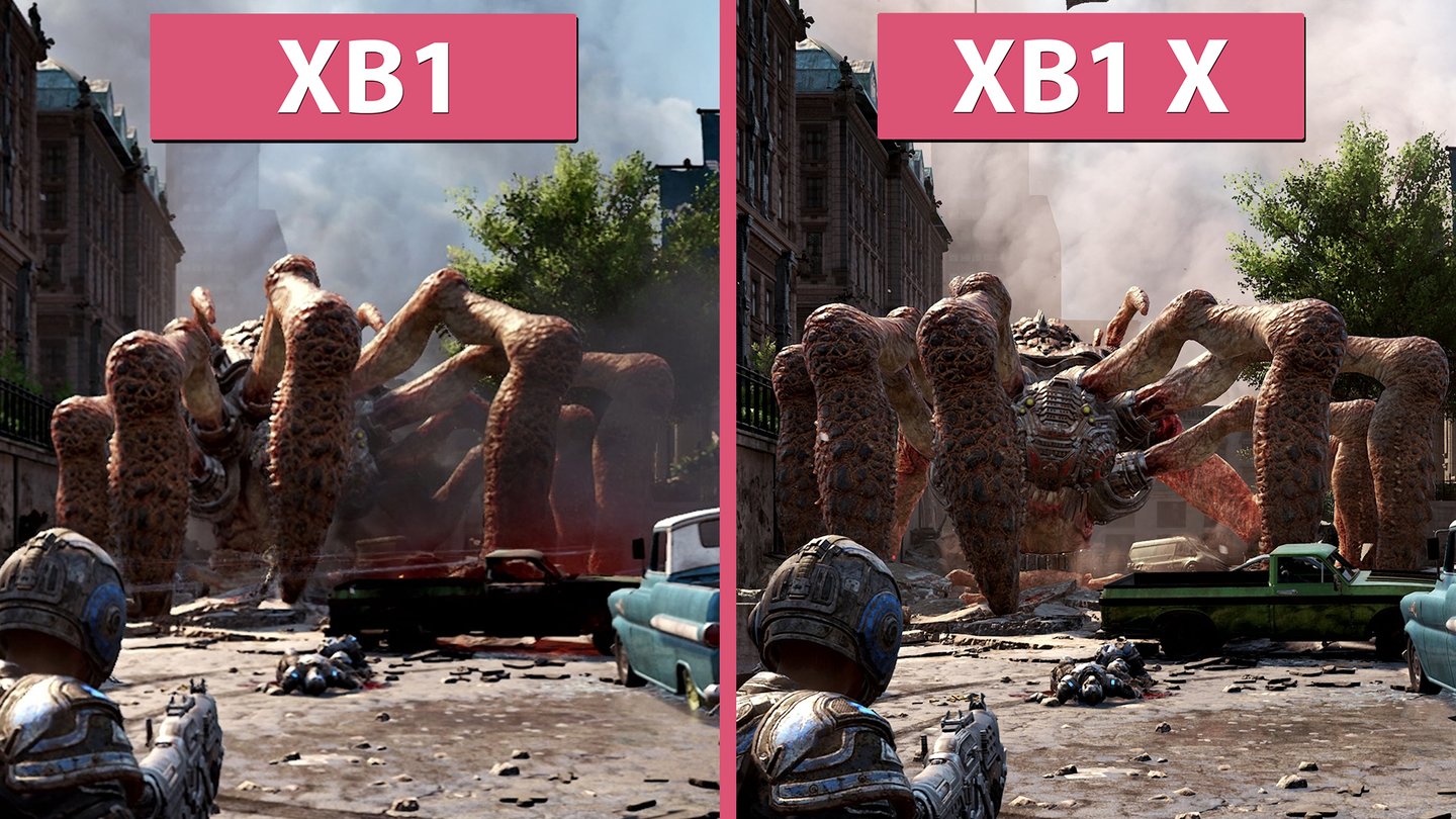 Gears of War 4 - Xbox One X gegen Xbox One im Grafikvergleich
