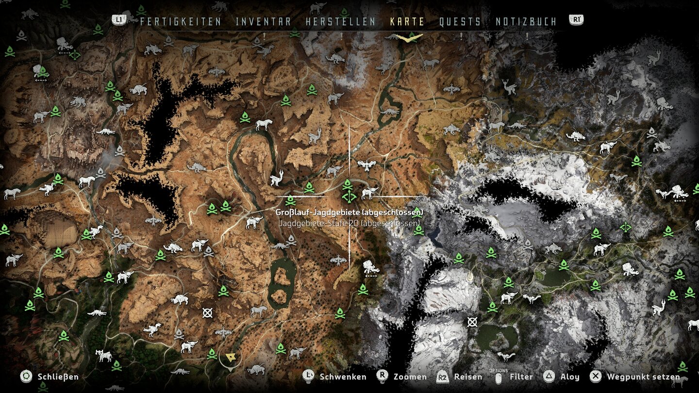 override locations on horizon zero dawn map