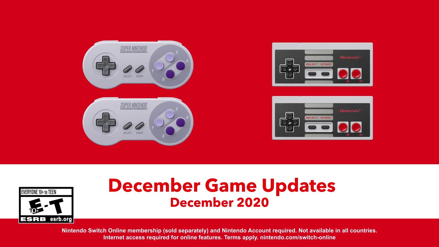 Nintendo Switch Online - Trailer zeigt die Gratis-Spiele im Dezember