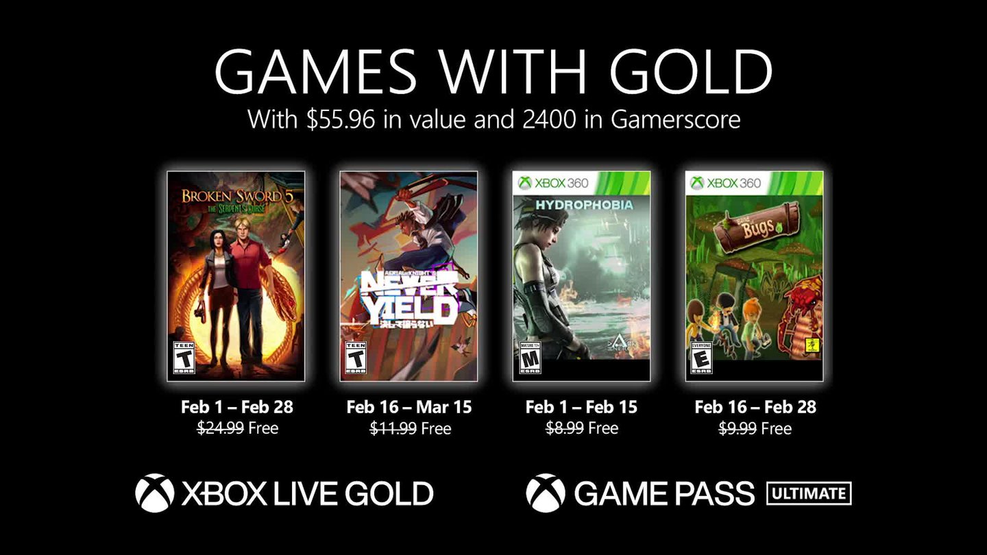 Xbox Games With Gold - Trailer zeigt die Spiele für Februar 2022