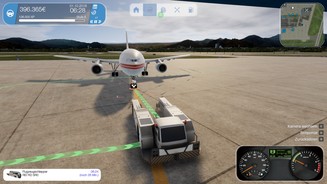 Airport Simulator 2019So, jetzt schnell den Flugzeugschlepper fein rückwärts andocken und die Maschine dann in der Phantasie schleppen. In echt gehts nämlich nicht.
