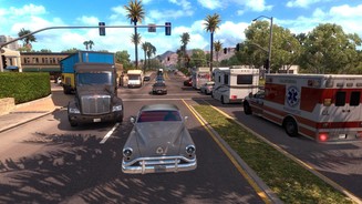 American Truck Simulator Zu Hauptstoßzeiten ist in den Städten und auf den Highways die Hölle los. Stark: die detailliert und realitätsnah modellierten Fahrzeuge.