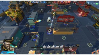 Atlas ReactorRobo-Hund Welp-E hat Tank Garrison mit seiner Leine erwischt und zieht den dicken Kämpfer in der nächsten Runde hinter sich her.