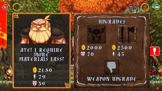 Battle Princess MadelynSobald ihr den Hammer des Schmieds wiedergefunden habt, wertet dieser eure Waffen und Rüstung auf. Die relativ hohen Preise machen Grind an manchen Stellen unerlässlich.