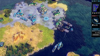 Battle Worlds: KronosSchlaue KI: Der grüne Gegner hat den Hafen ZURÜCKerobert, wir müssen mit Zerstörern eingreifen.