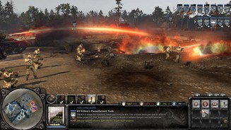 Company of Heroes 2Ende einer Multiplayer-Schlacht: Mit Panzern, Schützen und Flammenwerfern erledigen wir die feindlichen Unterkünfte.