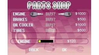 Buy parts in the tournament game to improve your car