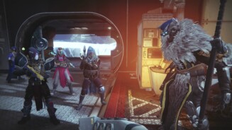 Variks (rechts) versorgt uns auf Europa mit neuen Aufgaben. Dahinter steckt aber nur der für Destiny typische Grind, Abwechslung sieht anders aus.