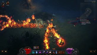 Diablo 3Unsere Zauberin lebt mit der neuen Feuerrune für die arkane Kugel ihre pyromanische Ader aus.