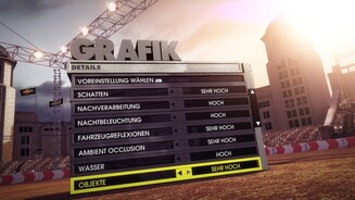 DiRT ShowdownDie PC-Fassung erlaubt jede Menge Anpassungen bei der Grafik. So solls sein.