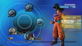 Dragon Ball Z: Battle of ZVor einer Mission können wir unserem Kämpfer mit Sammelkarten Boni, wie zum Beispiel mehr Gesundheit, verschaffen. Außerdem können wir unser Team für den nächsten Auftrag selbst zusammenstellen.