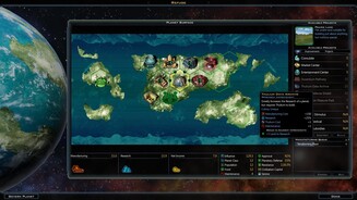 Galactic Civilization 3Über Spezialgebäude lässt sich die Produktivität angrenzender Betriebe weiter steigern.