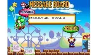 The message board shows you different things like hints and tricks for the game