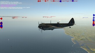 IL-2 Sturmovik: Cliffs of DoverBritische Blenheim-Bomber über Calais. Doch die Messerschmitts sind auch schon da.