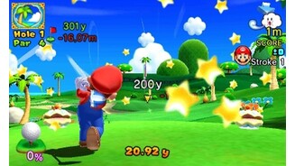 Mario Golf: World TourBeim Abschlag ist gutes Timing entscheidend, um den Ball richtig zu treffen.