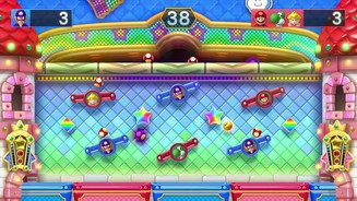 Mario Party 10Die Minispiele sind nach Kategorien in Jeder gegen Jeden, 2-gegen-2 oder 3-gegen-1 aufgeteilt.