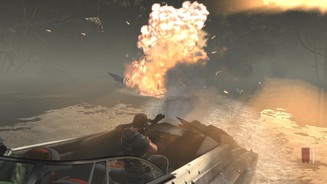 Max Payne 3Bei den gelegentlichen Rail-Shooter-Passagen ballert Max mit Hollywood-Endlos-Munition um sich.