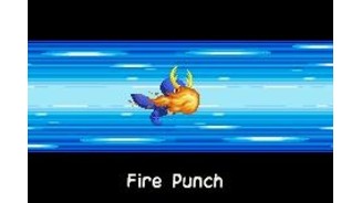 Attacking with Fire Punch, one of the first abilities of Mega