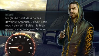 Need for Speed: No LimitsDas Geplapper der konkurrierenden Untergrund-Rennfahrer sorgt allenfalls für unfreiwillige Lacher – da will man nun wirklich nicht dazu gehören.