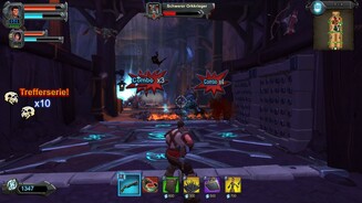 Orcs Must Die! 2Finden wir den richtigen Rhythmus und töten Orks, während sie gerade durch eine unserer Fallen stapfen, hagelt es Combo-Punkte. Schaffen wir im Laufe des Levels besonders viele Trefferserien, werden wir mit Bonus-Schädeln belohnt.