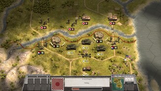 Order of Battle: PacificGut eingegraben, mit einer soliden Panzerreserve, Flakschutz und einer Bunkerlinie am Fluss erwarten wir den japanischen Ansturm. Spoiler: Wir werden die Stellung nicht halten.