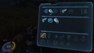 Im Inventar können wir neue Items wie Treibstoff craften.