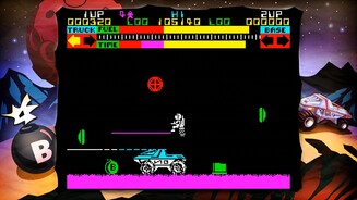 Lunar Jetman (ZX-Spectrum, 1983)
Fortsetzung zu Jetpac, in der dem Astronauten ein Fahrzeug zur Verfügung steht. Auch die Spielwelt ist größer.
Wertung: * von ***
