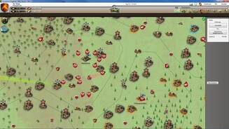Stronghold KingdomsEine echte Deutschlandkarte dient als strategisches Spielfeld. Hier sind gerade einige KI-Armeen unterwegs (rote Icons mit zwei Äxten).