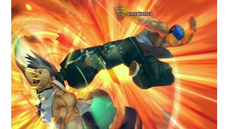 Super Street Fighter 4: Arcade EditionNeuzugang Yun haut seinen Bruder Yang mit einem Ultra-Finisher aus den Latschen.