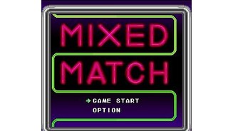 Mixed Match (think like a Tetris and Dr. Mario marathon) title screen with main menu.