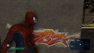 The Amazing Spider-Man 2Die Texturen im Spiel sind so schwach, dass sogar die Graffitis verpixelt sind.