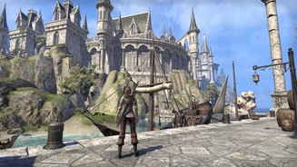 The Elder Scrolls Online: SummersetThe Elder Scrolls Online: SummersetSelbst Hafenanlagen sind im Stil der Altmer ausgesprochen prächtige Bauten.