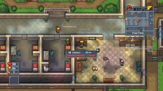 The Escapists 2Wir lesen ein Buch und steigern unseren Intellekt. Das hilft beim Crafting.