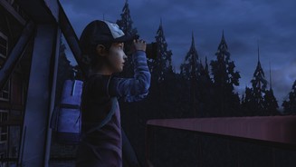 The Walking Dead - S02E02Von einer Plattform aus hält Clem nach Bedrohungen Ausschau.